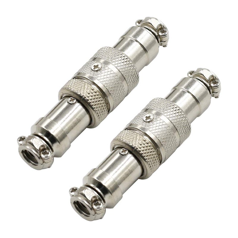 Hxchen 4Pin 16mm Waterproof Female/Male Wire Panel Power Chassis Metal Fittings Aviation Connector GX16-4P - (2 Sets) - Image 1